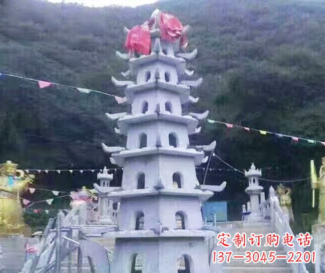 信阳园林景观大理石宝塔石雕