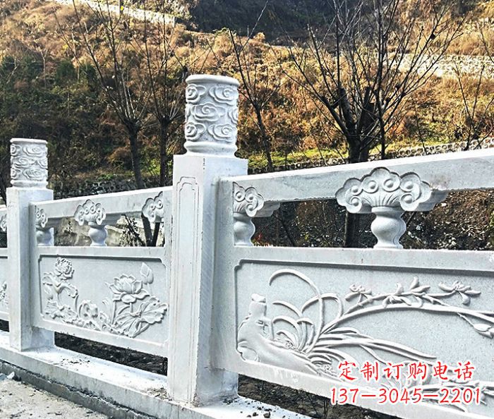 信阳园林景观大理石栏板石雕 (7)