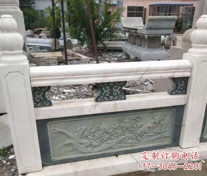 信阳园林景观大理石桥栏板石雕 (2)