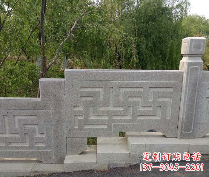 信阳园林景观大理石桥栏板石雕 (7)