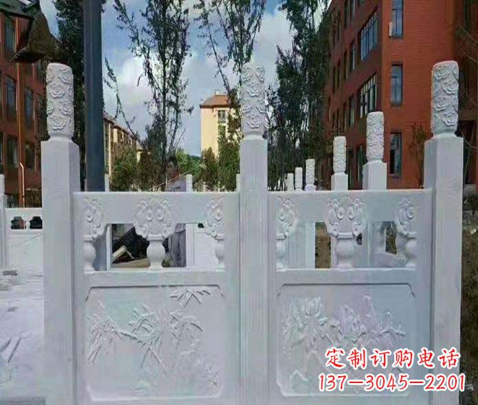信阳园林景观大理石桥栏板石雕_2