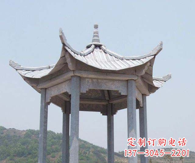 信阳园林景观单层石雕凉亭 (2)