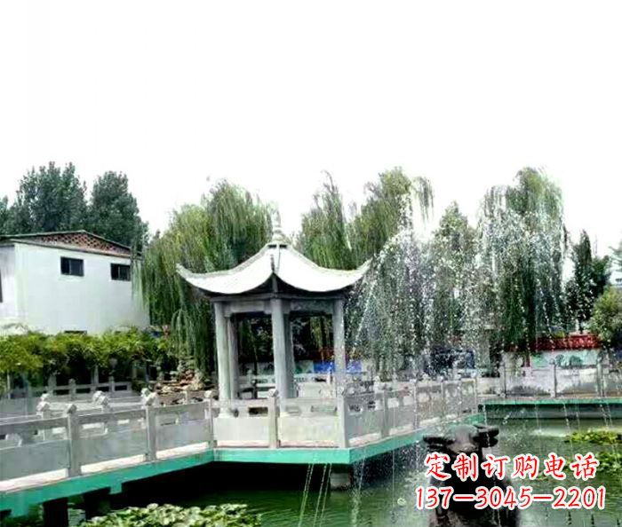 信阳园林景观单层六角石雕凉亭