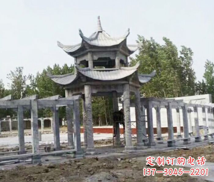 信阳园林景观多层凉亭石雕 (2)