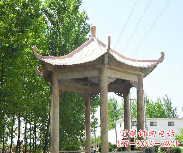 信阳园林景观单层石雕凉亭
