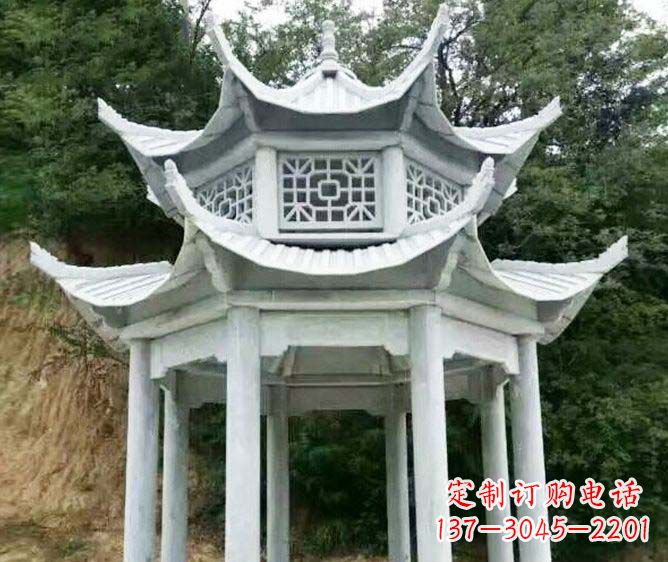 信阳园林景观多层凉亭石雕