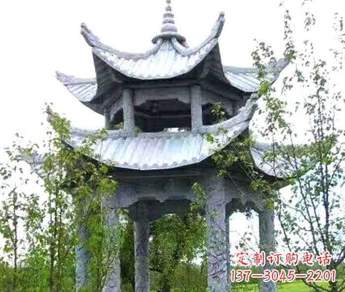 信阳园林景观仿古六角石凉亭