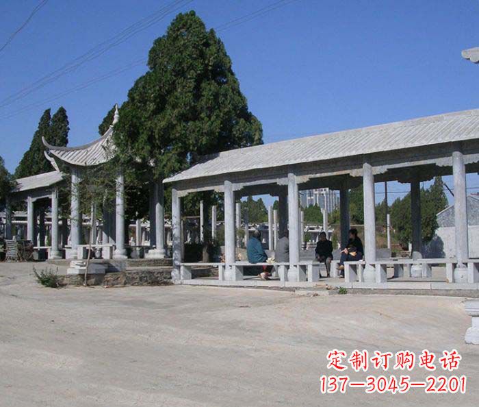 信阳园林景观仿古石雕长廊凉亭 (2)