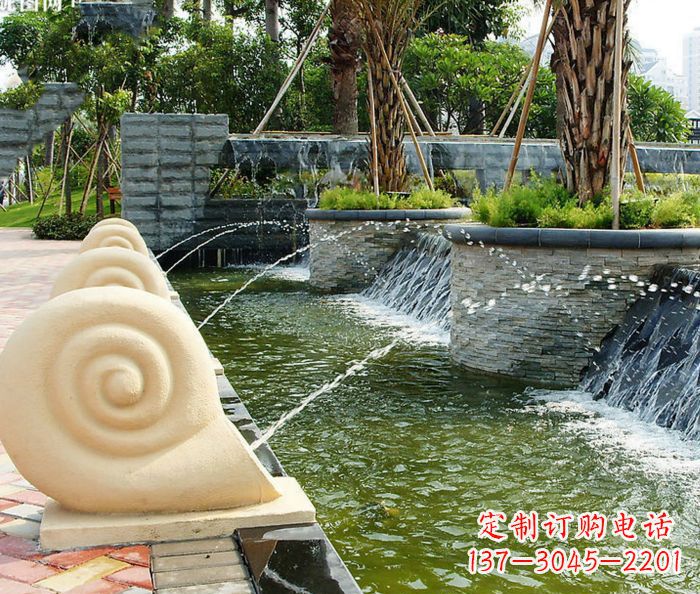 信阳园林景观蜗牛喷泉石雕