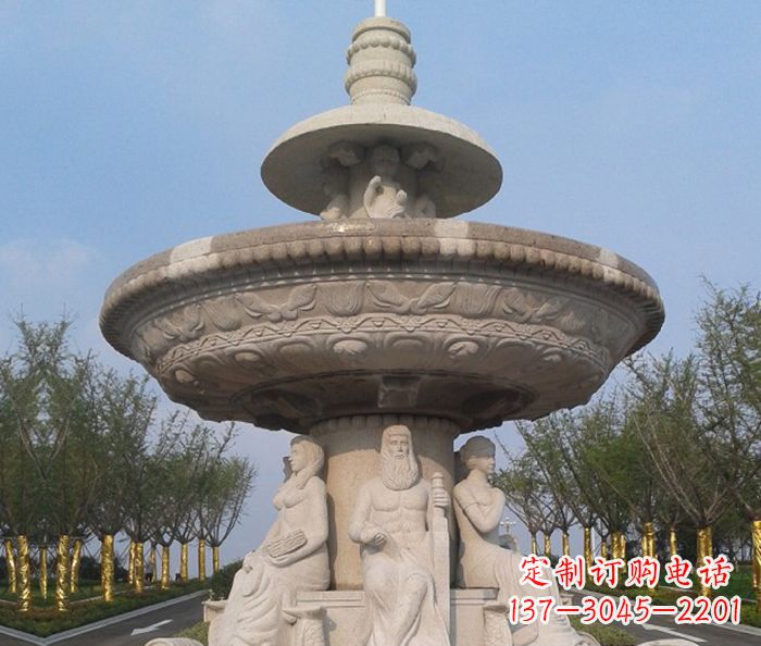 信阳园林景观西方人物喷泉石雕 (2)