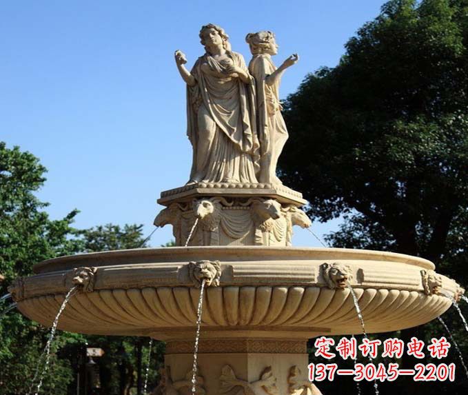 信阳园林景观西方人物喷泉石雕