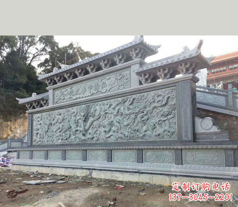 信阳园林九龙壁景观石雕 (2)