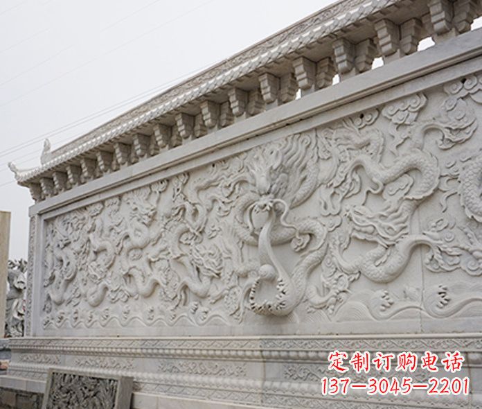 信阳园林九龙壁石雕影壁 (5)