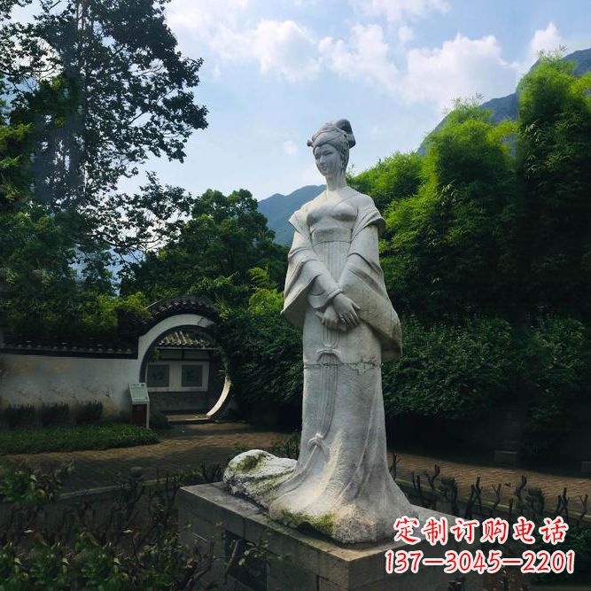 信阳园林历史名人塑像王昭君汉白玉雕塑