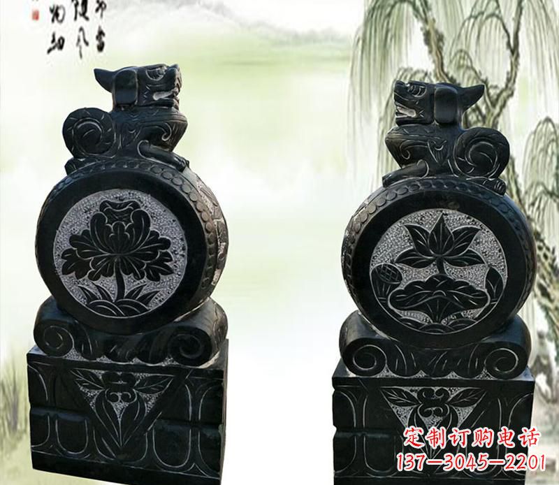 信阳园林貔貅门墩石雕