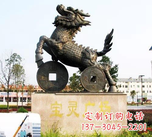 信阳招财麒麟铜雕