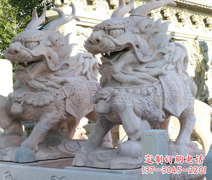 信阳招财瑞兽麒麟石雕 (2)