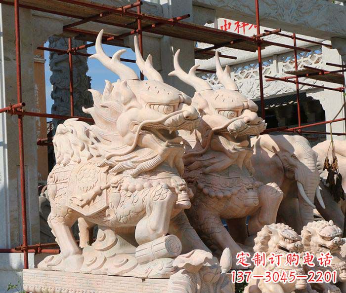 信阳招财瑞兽麒麟石雕