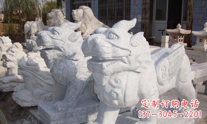 信阳招财神兽大理石貔貅石雕