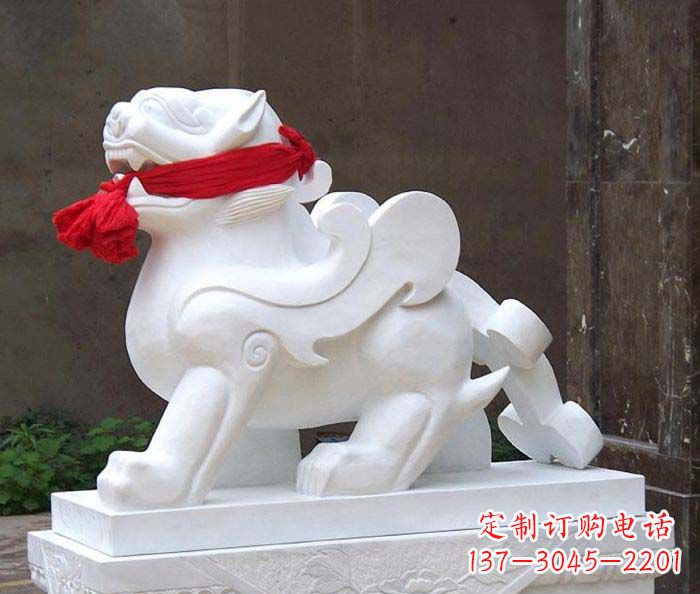 信阳招财神兽汉白玉貔貅石雕
