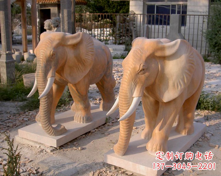 信阳招财石雕大象