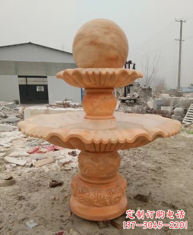 信阳招财双层风水球石雕