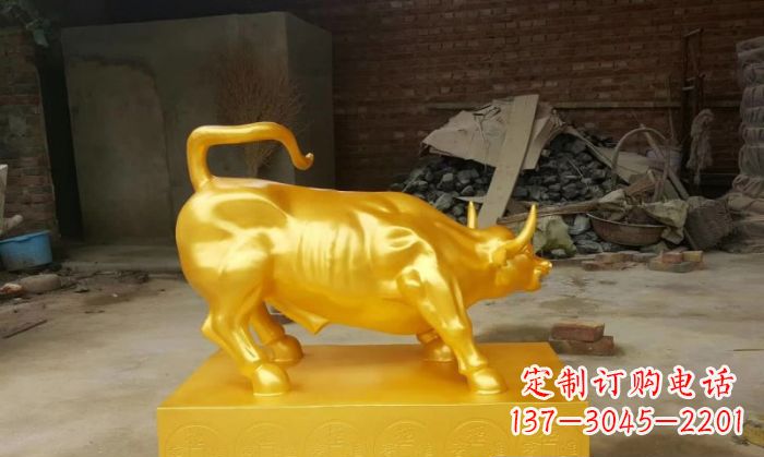 信阳招财铜牛雕塑 (2)