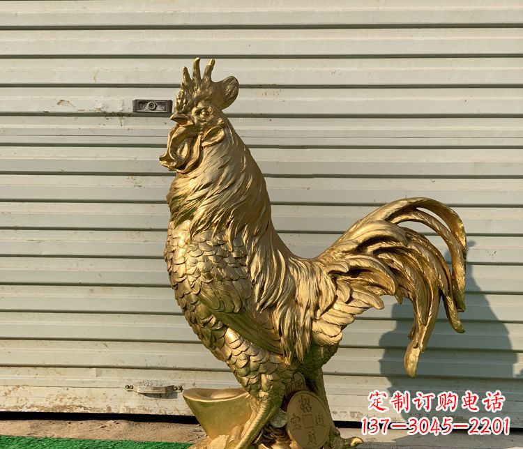 信阳招财元宝公鸡铜雕