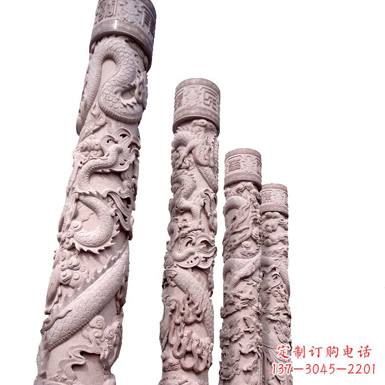 信阳中国传统龙柱石雕