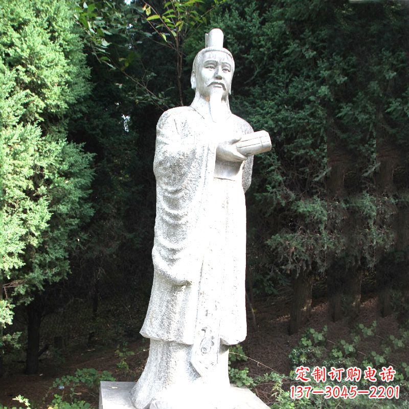 信阳中国古代著名帝王汉文帝刘恒汉白玉石雕塑像