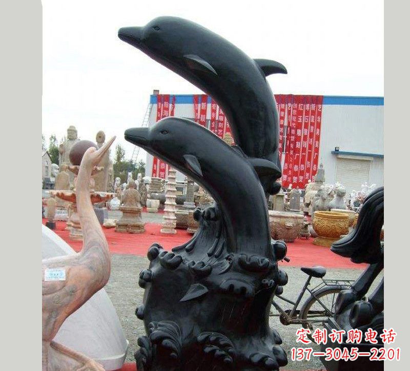 信阳中国黑海豚石雕
