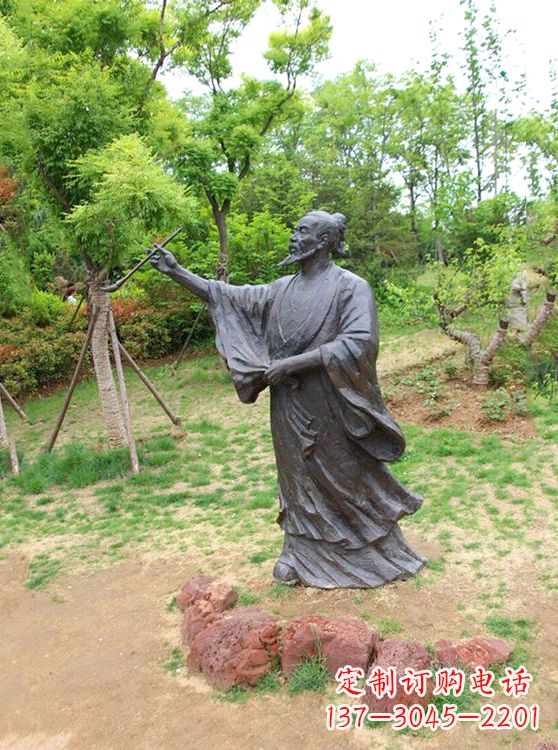 信阳中国历史名人唐代著名绘画大师吴道子铜雕塑