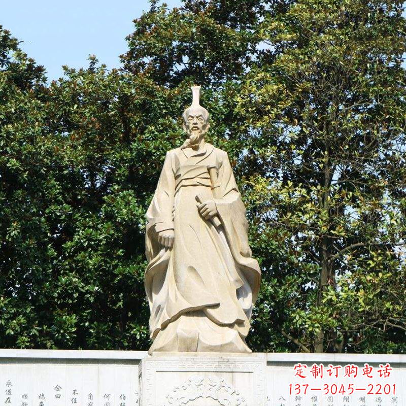 信阳中国名人战国时期楚国诗人屈原砂岩石雕像