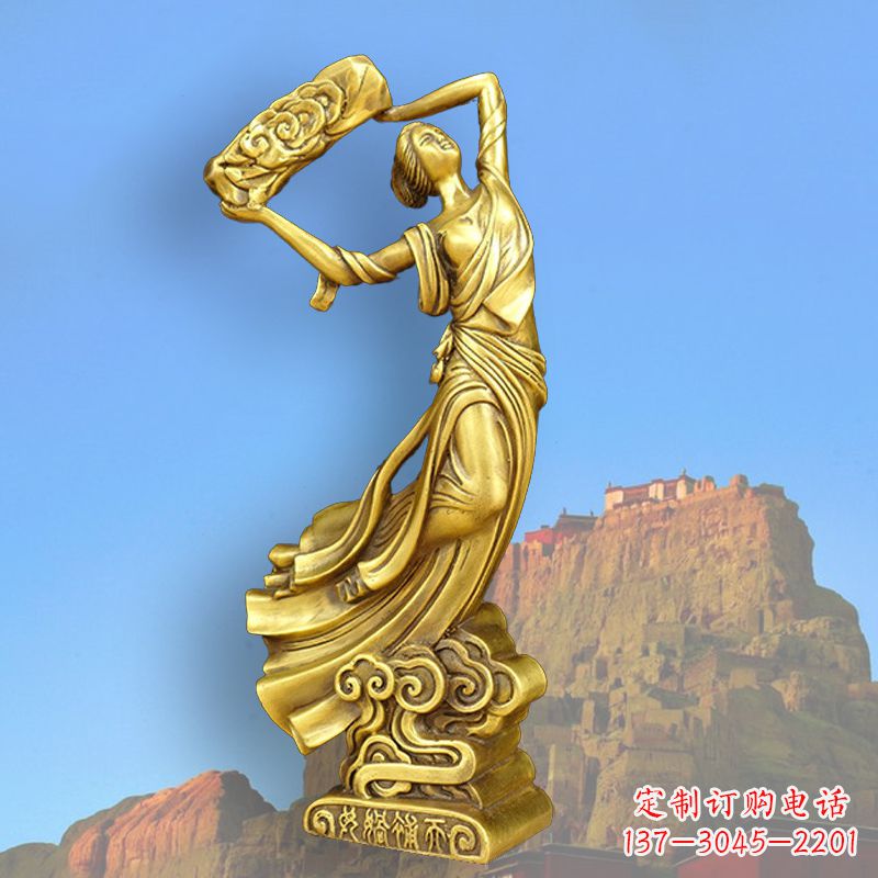 信阳中国上古传说“女娲补天”铸铜雕塑