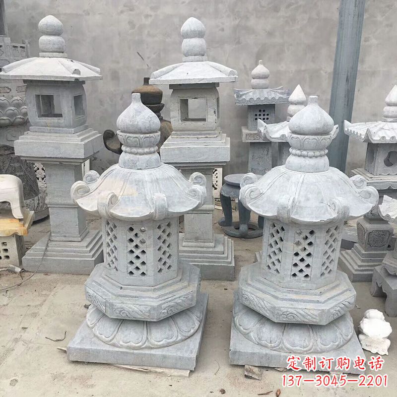 信阳中式低墩石雕灯笼