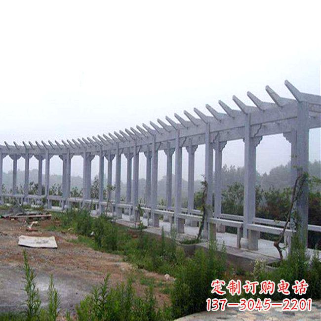 信阳中式花架石雕长廊