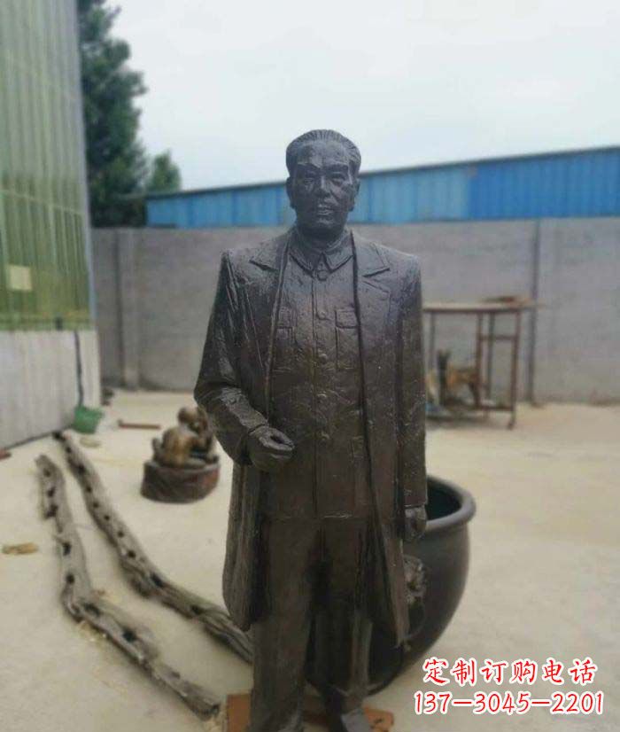 信阳周恩来铜雕 (2)