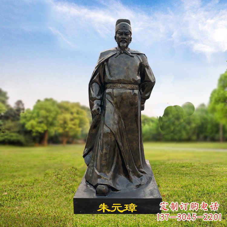 信阳朱元璋玻璃钢仿铜雕塑