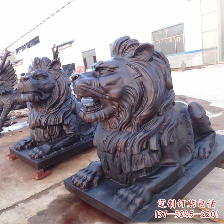 信阳铸铜港币狮子铜雕塑