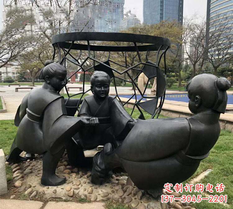 信阳铸铜公园司马光砸缸儿童雕塑