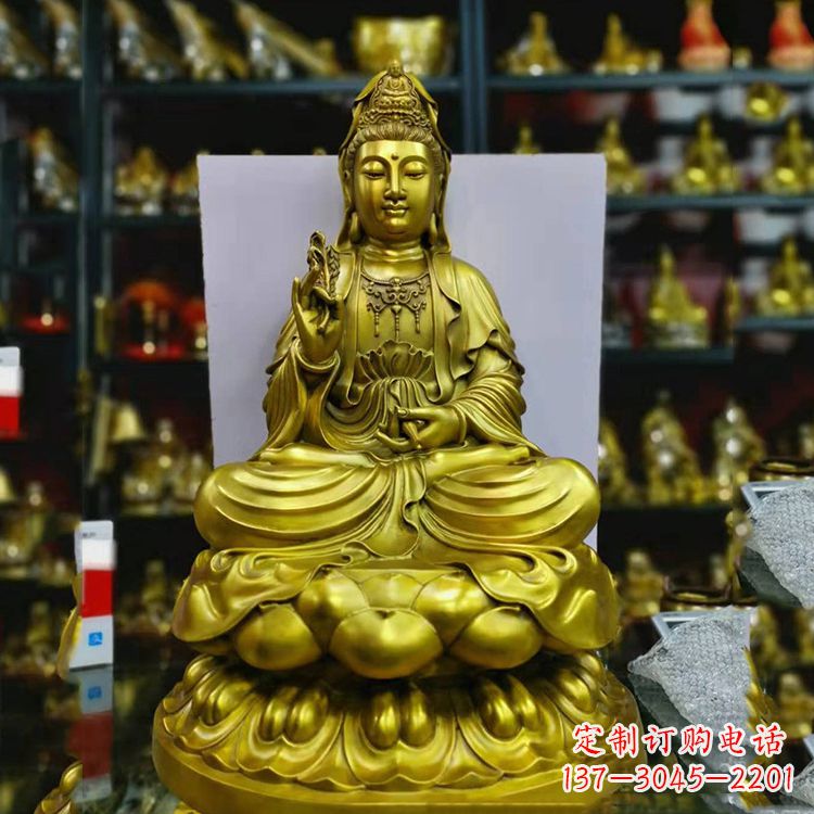 信阳铸铜观音菩萨佛像雕塑