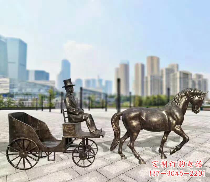 信阳铸铜广场马车雕塑