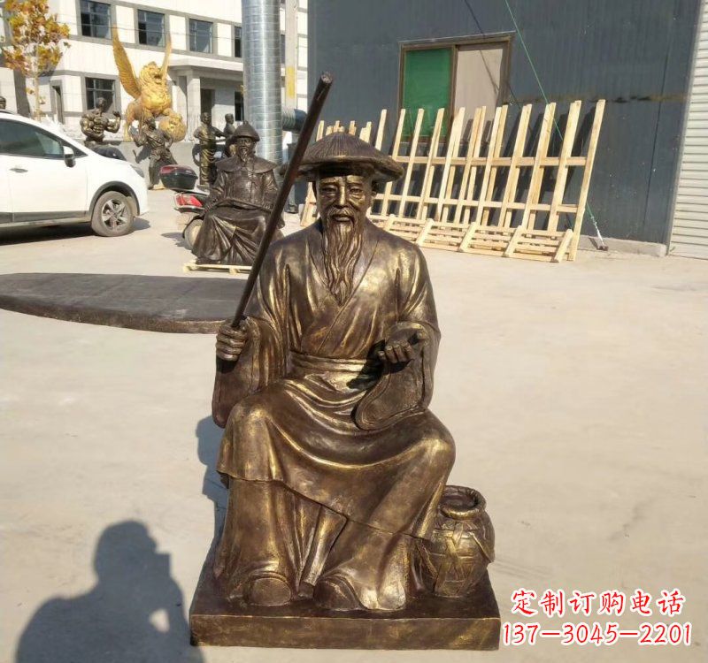 信阳铸铜姜太公钓鱼