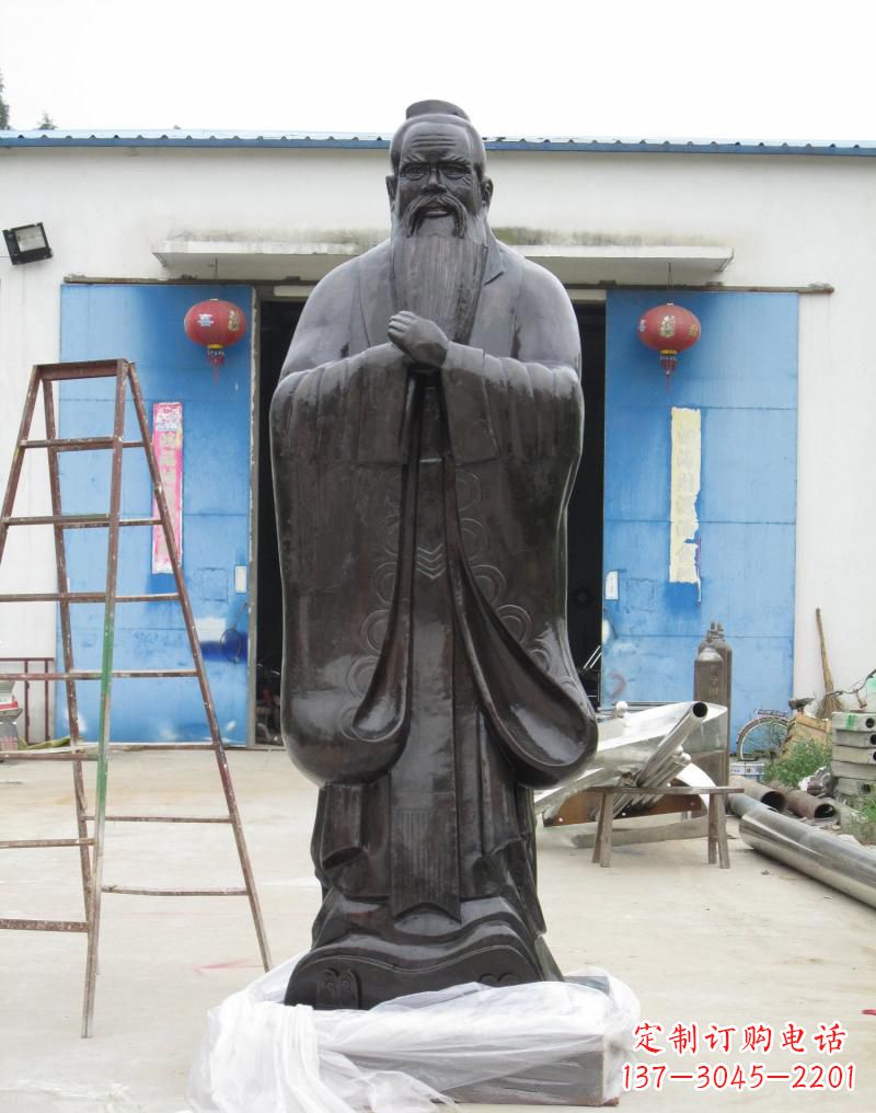 信阳铸铜孔子摆件