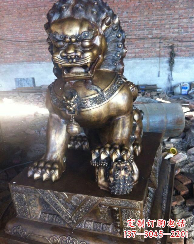 信阳铸铜母子狮子雕塑
