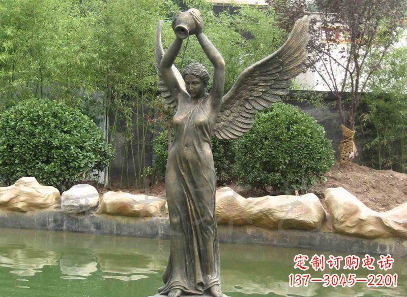 信阳铸铜欧式人物喷泉雕塑