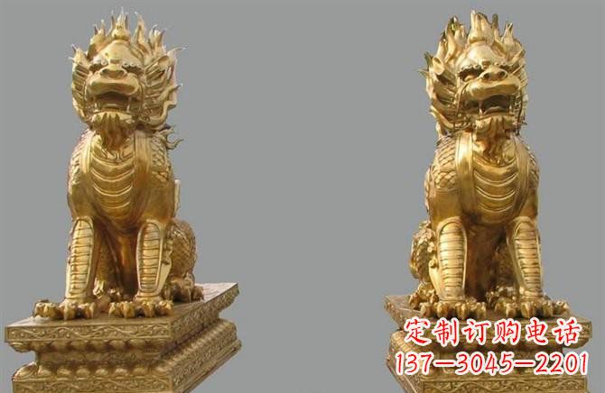 信阳铸铜麒麟雕塑222