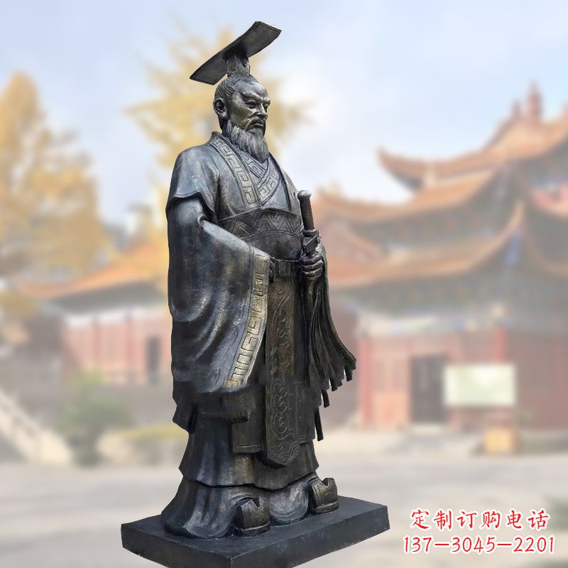 信阳铸铜秦始皇铜雕塑像
