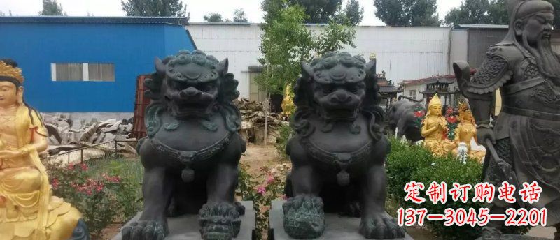 信阳铸铜狮子看门狮子铜雕