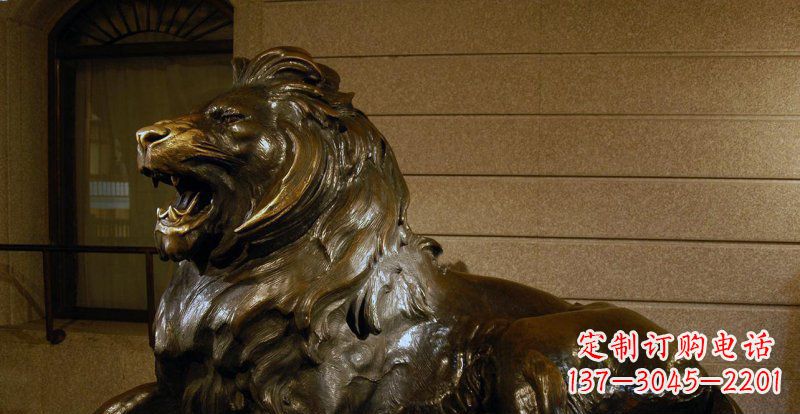 信阳铸铜狮子铜雕 (2)